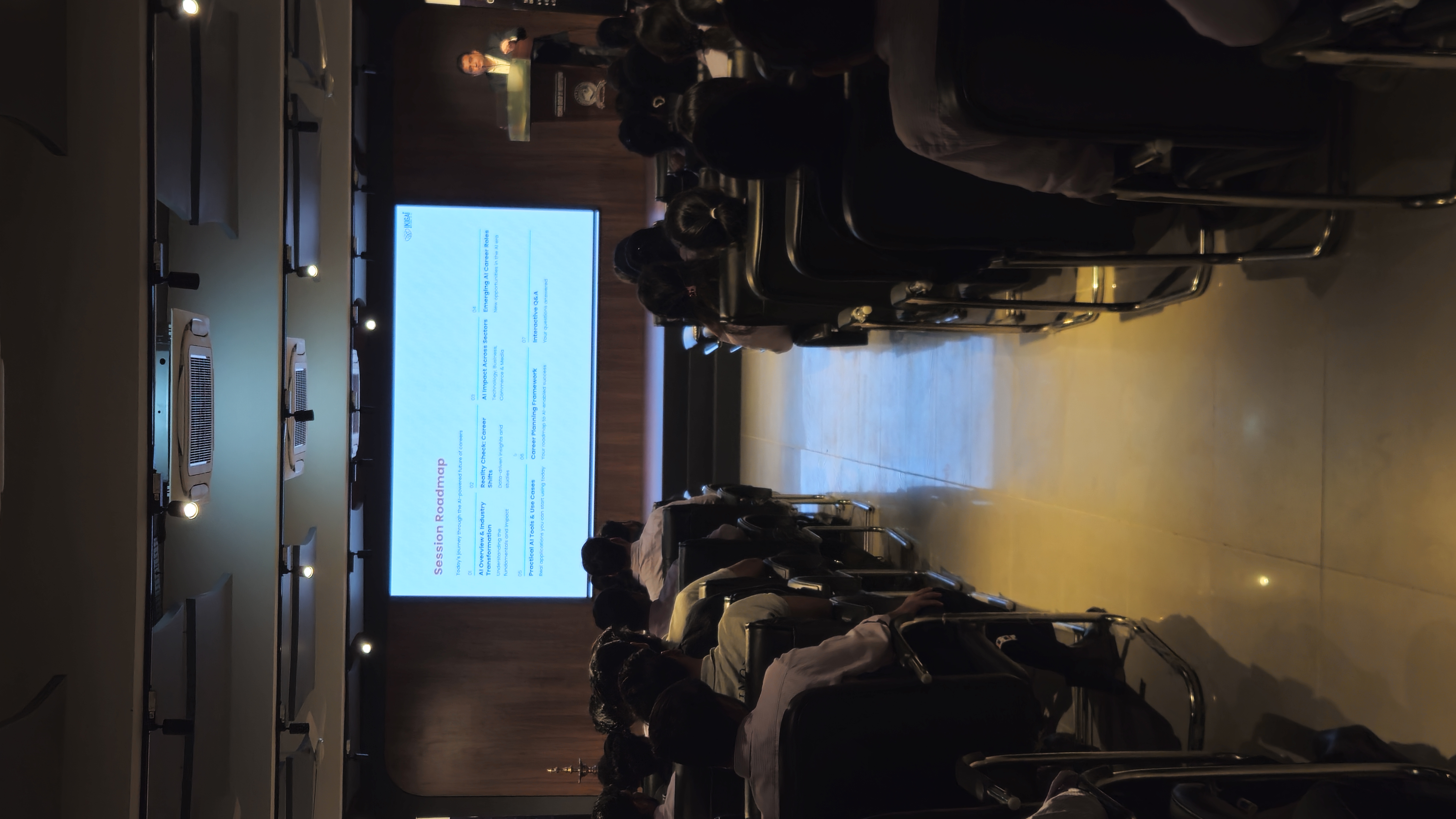 Full hall of TIMS students engaged in the session